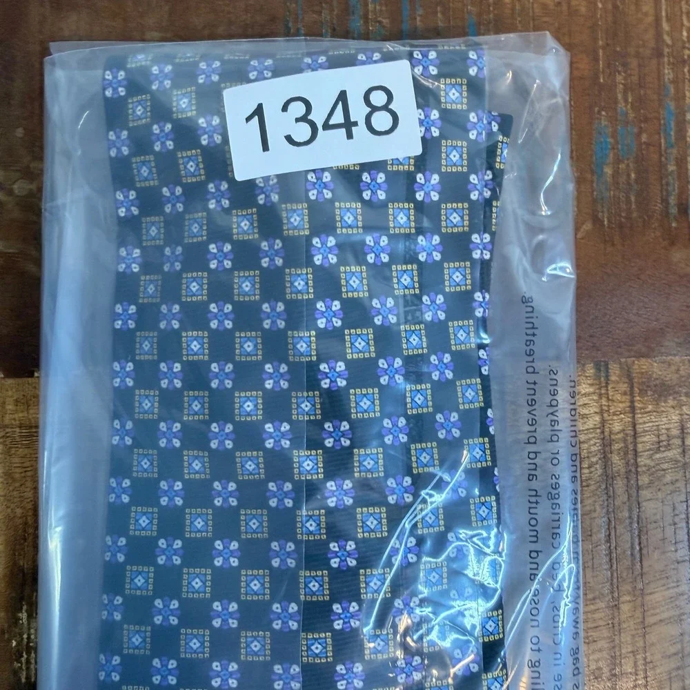 Jos. A. Bank Silk Tie Mens Black Blue Gold Geometric Floral Medallion Hand Sewn